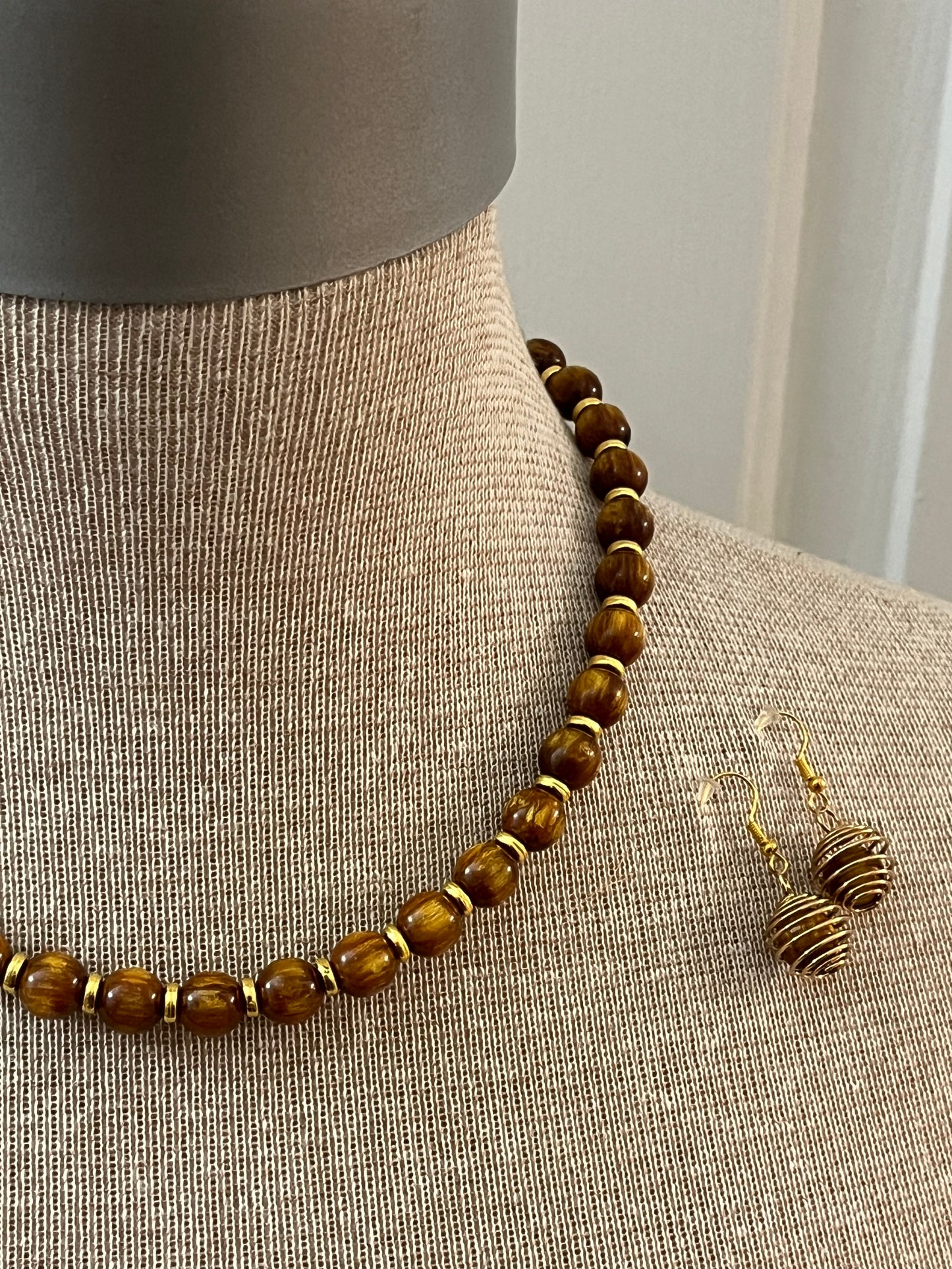 Caramel Butterscotch Necklace & Earrings Set