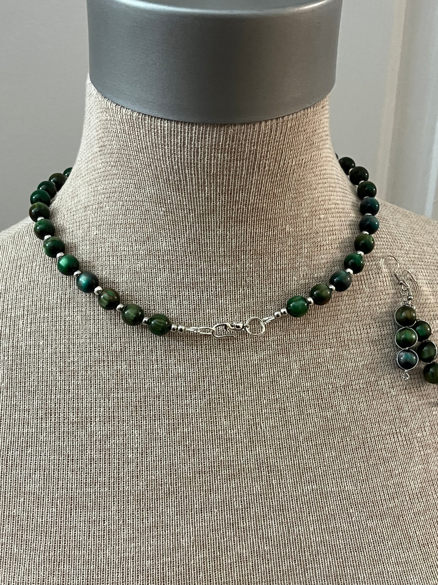 Regal Forest Green (marbalized effect) Necklace & Earring Set