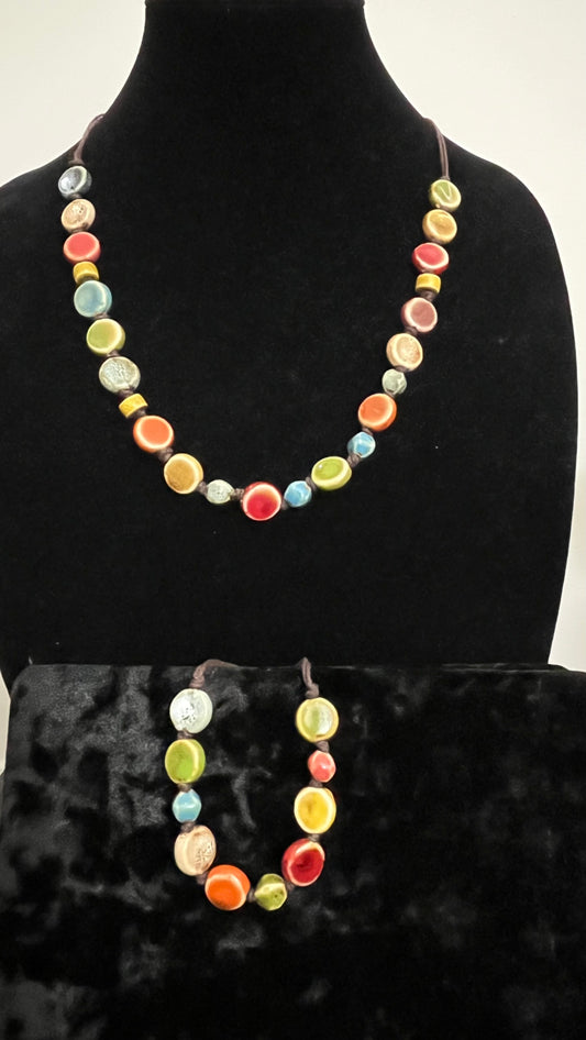 Bohemian Necklace & Bracelet Set (self adjusting)