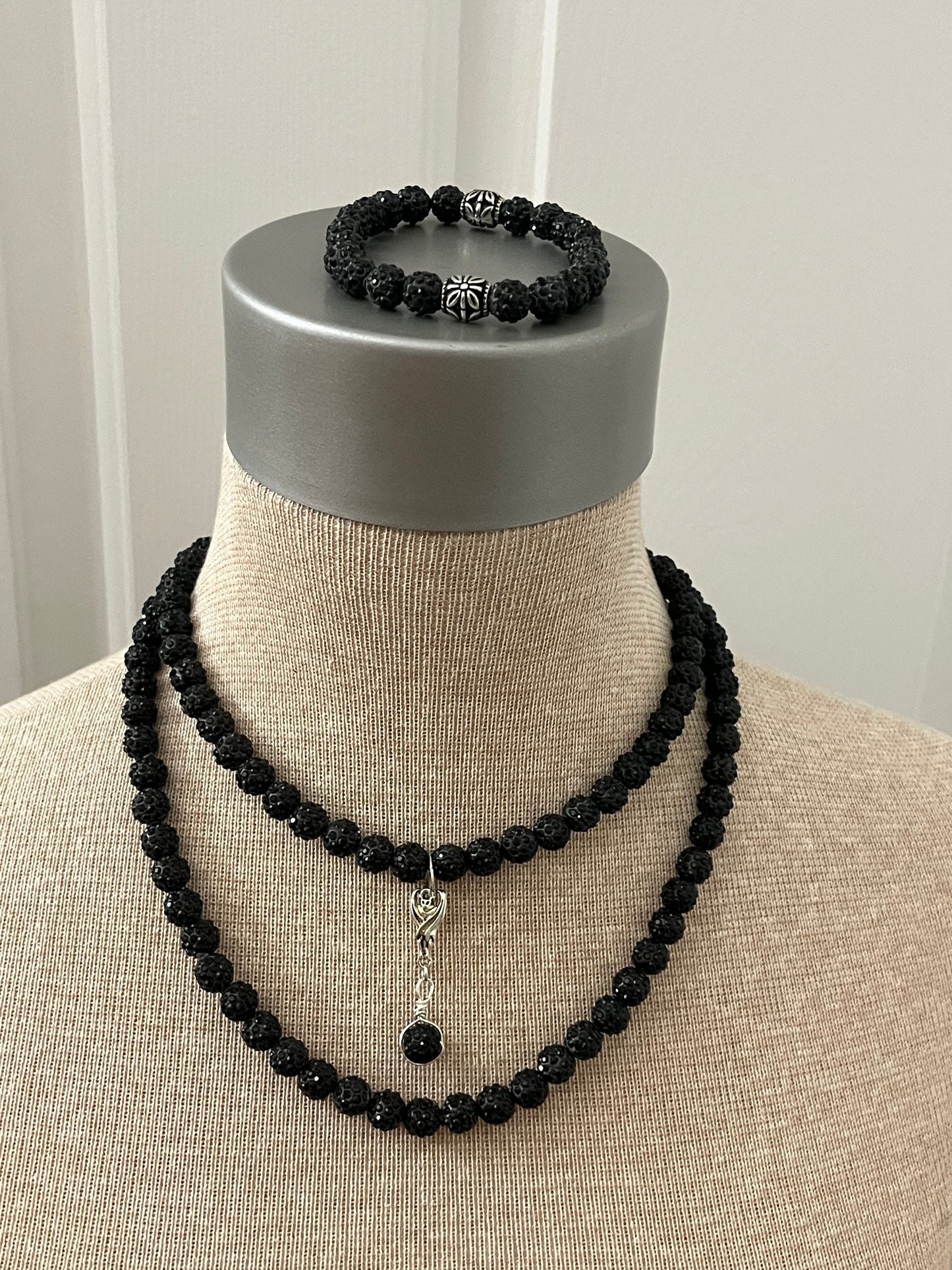 Black Gothic Rhinestone Jewelry set