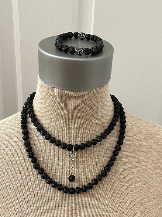 Black Gothic Rhinestone Jewelry set