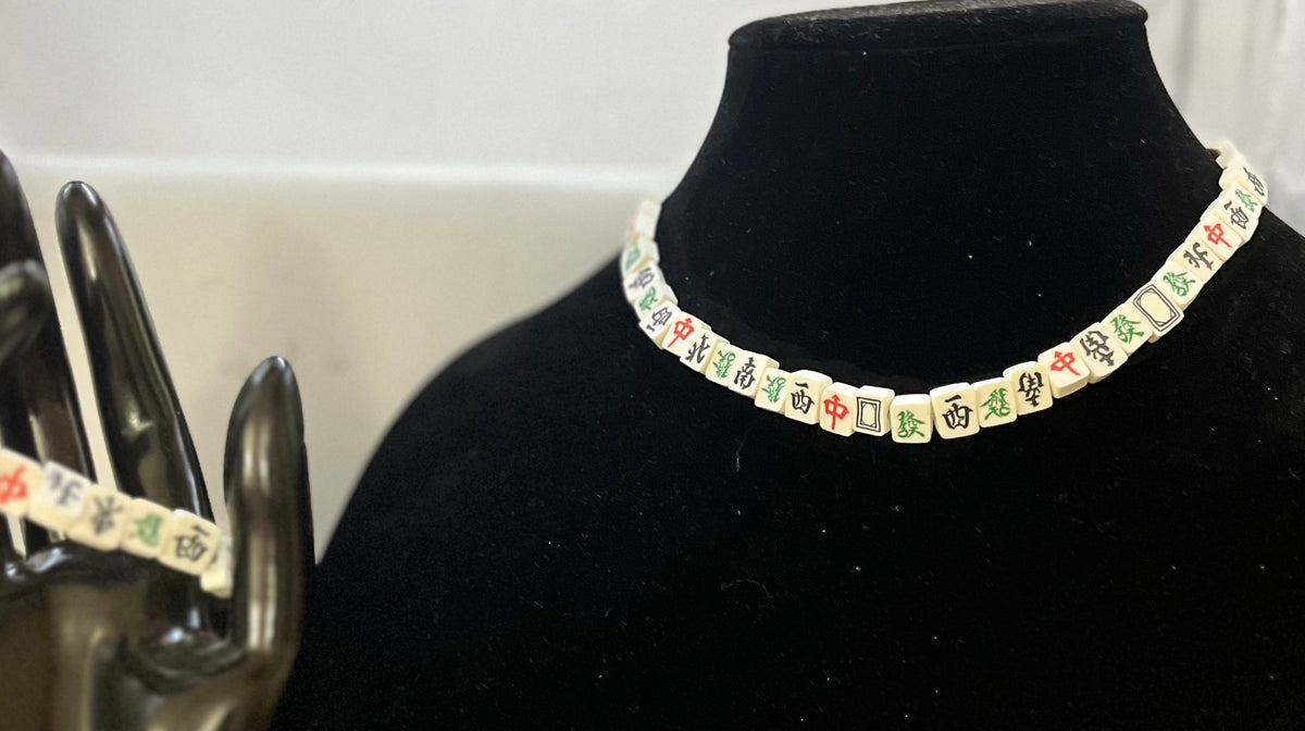 Unique Mahjong tile jewelry set styled for game lovers