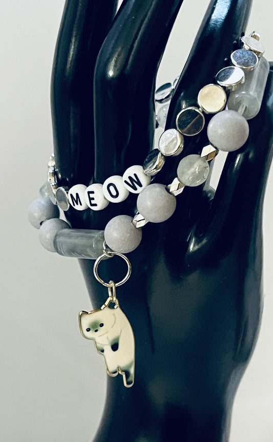 Meow Bracelet Duo - Cute Cat-Inspired Matching Bracelets